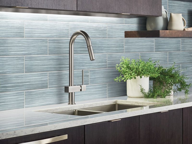 gray and brown kitchen furniture and wall tile from Anderson Flooring Centre, Inc. in Winnipeg, MB